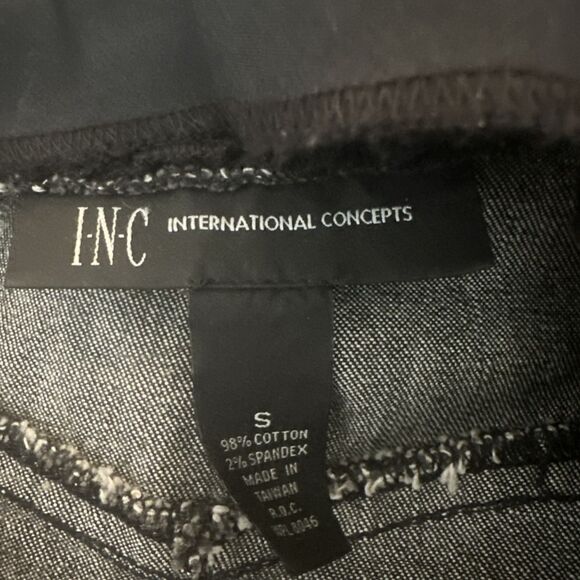 INC Womens Cotton Jean Blazer Jacket size Small Black‎ Ruffled - Picture 7 of 7